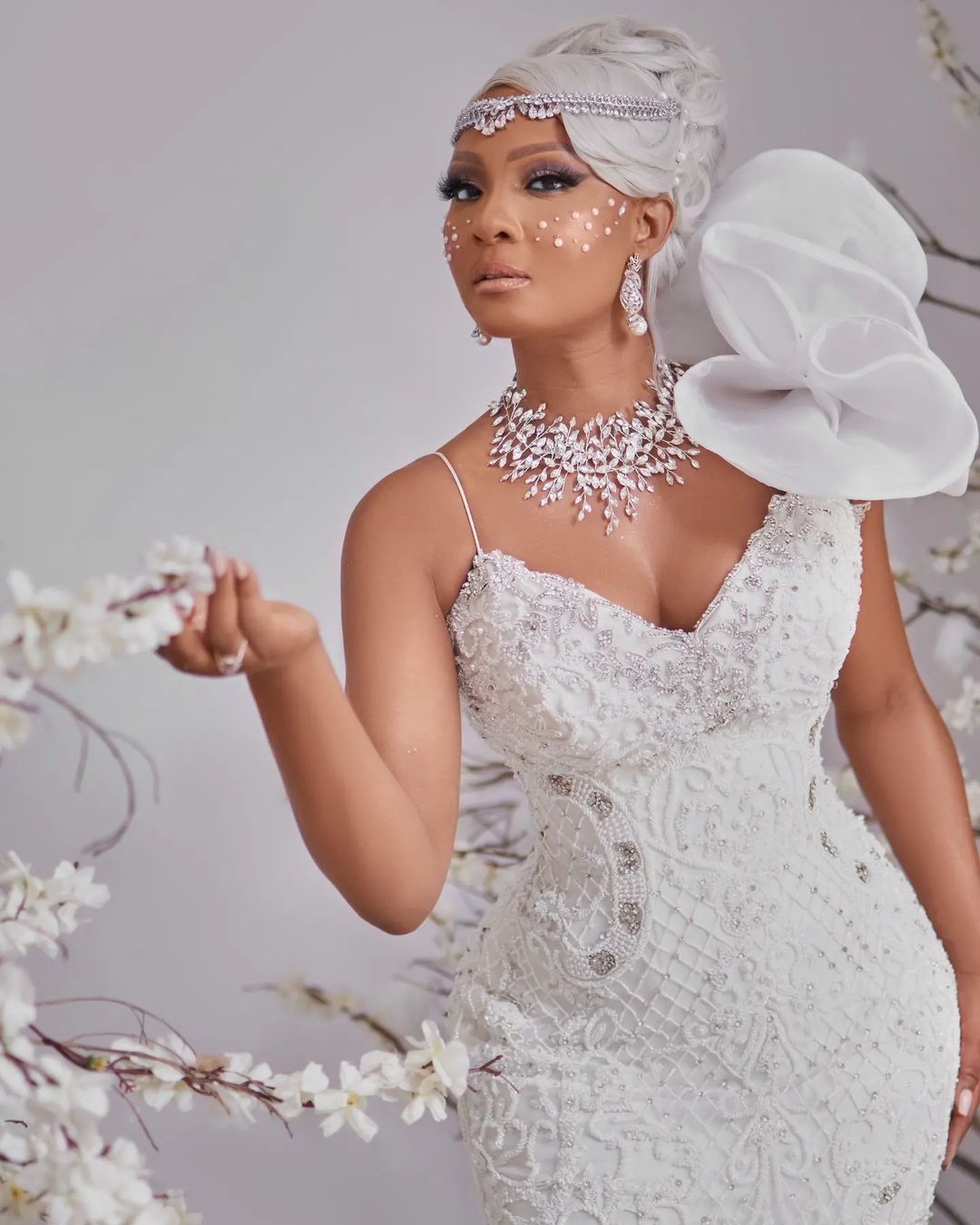 Osas Ighodaro Is An 'Ice Queen' In Tosho Woods Bespoke Luxury Bridal Collection