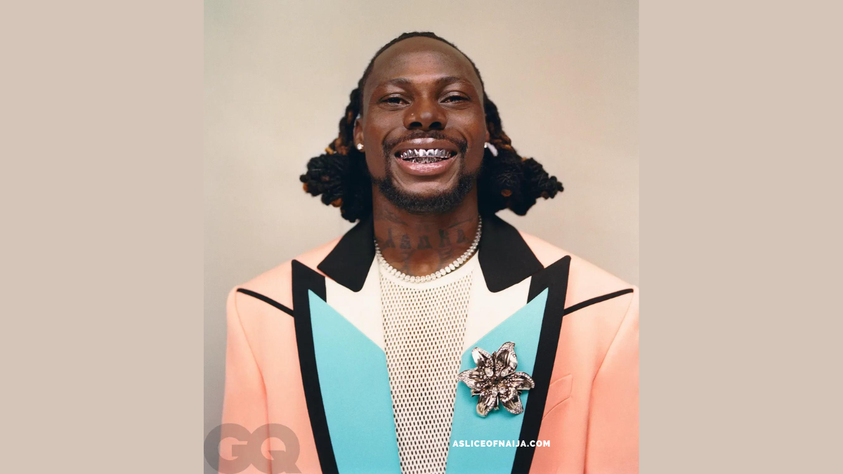 Nigerian Afrobeats sensation Asake, widely known as "Mr Money With The Vibe," graces the pages of GQ Magazine's April/May 2024 issue, showcasing his unique creativity and style.